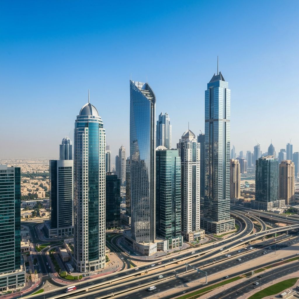 Dubai business district skyline